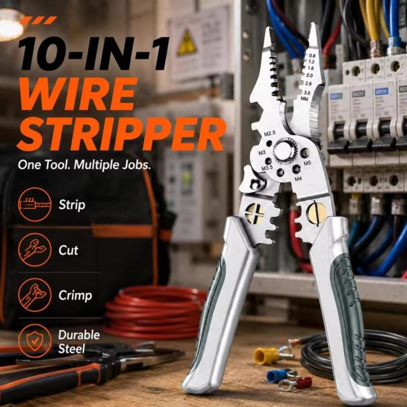 Multi Functional Industrial Wire Stripper Cutter Crimper Heavy Duty Stainless Steelers.