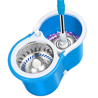 Floor Cleaning Mop - Easy Spin Magical Mop Set with 360 Degree Microfiber Head