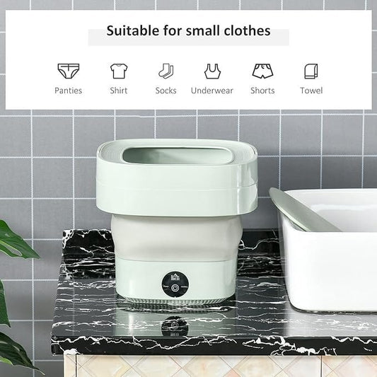 Foldable Mini Washing Machine | Portable Laundry Washer | Travel & Home Use