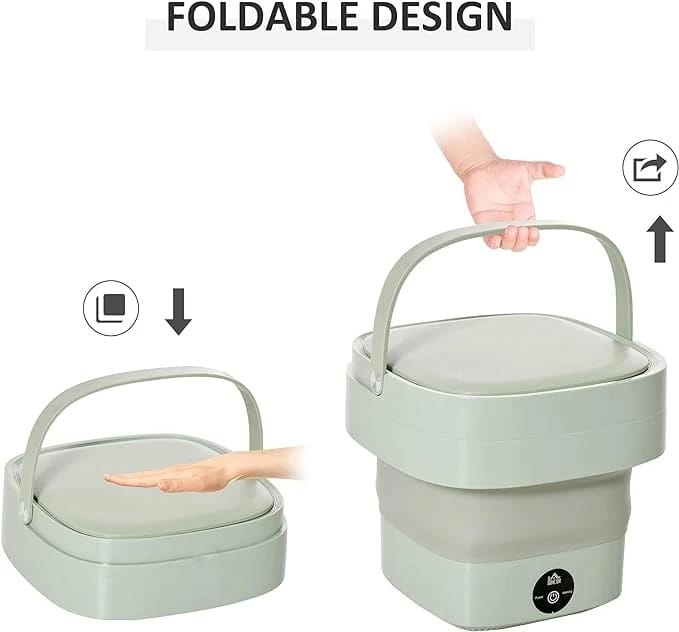 Foldable Mini Washing Machine | Portable Laundry Washer | Travel & Home Use