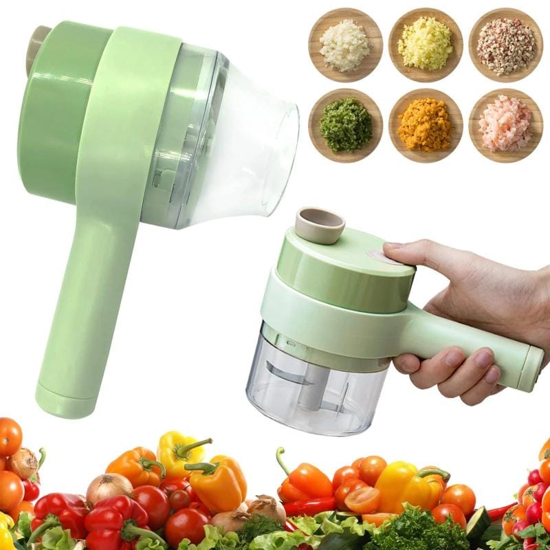 4 in 1 Portable Electric Vegetable Cutter Set Mini Wireless.